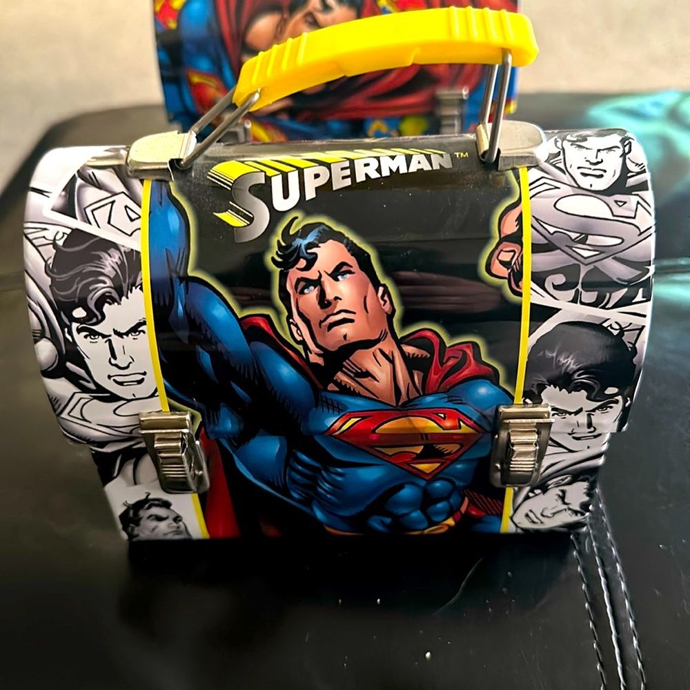 New Superman tin lunch box storage decor